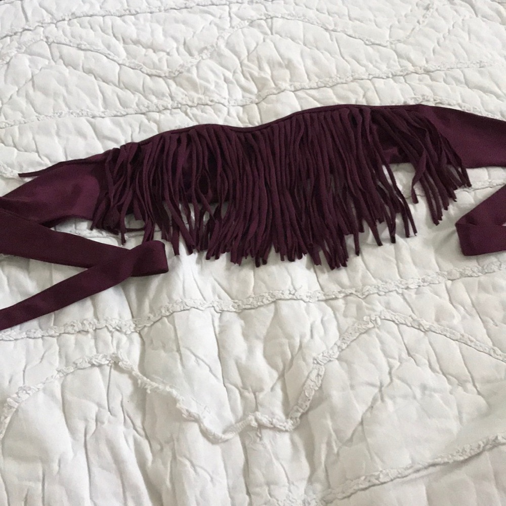 Tori Praver purple bandeau bikini top (S)